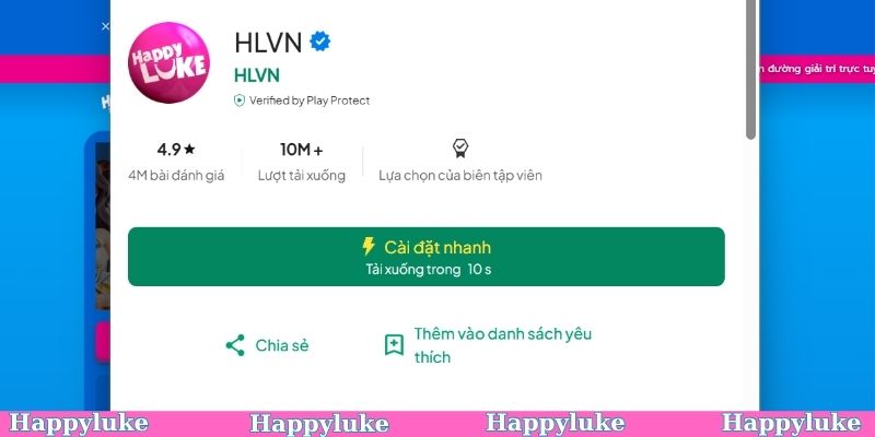 Phiên bản tải app Happyluke độc quyền dành cho Android